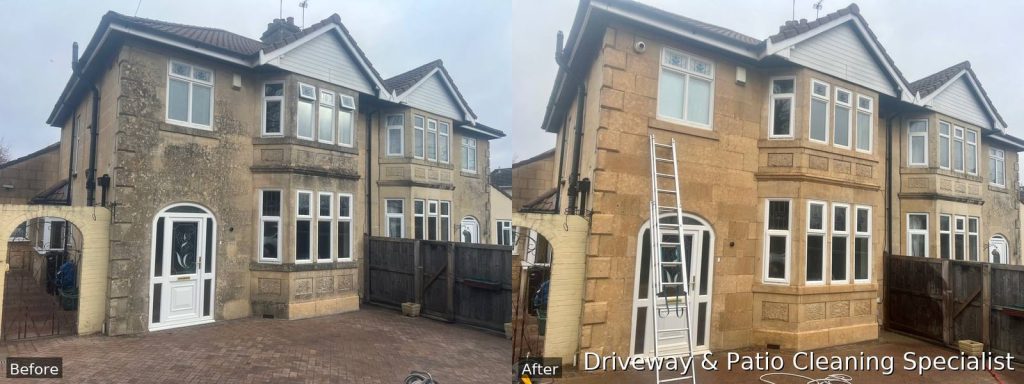 Picture of a bath stone cleaning soft wash professional clean